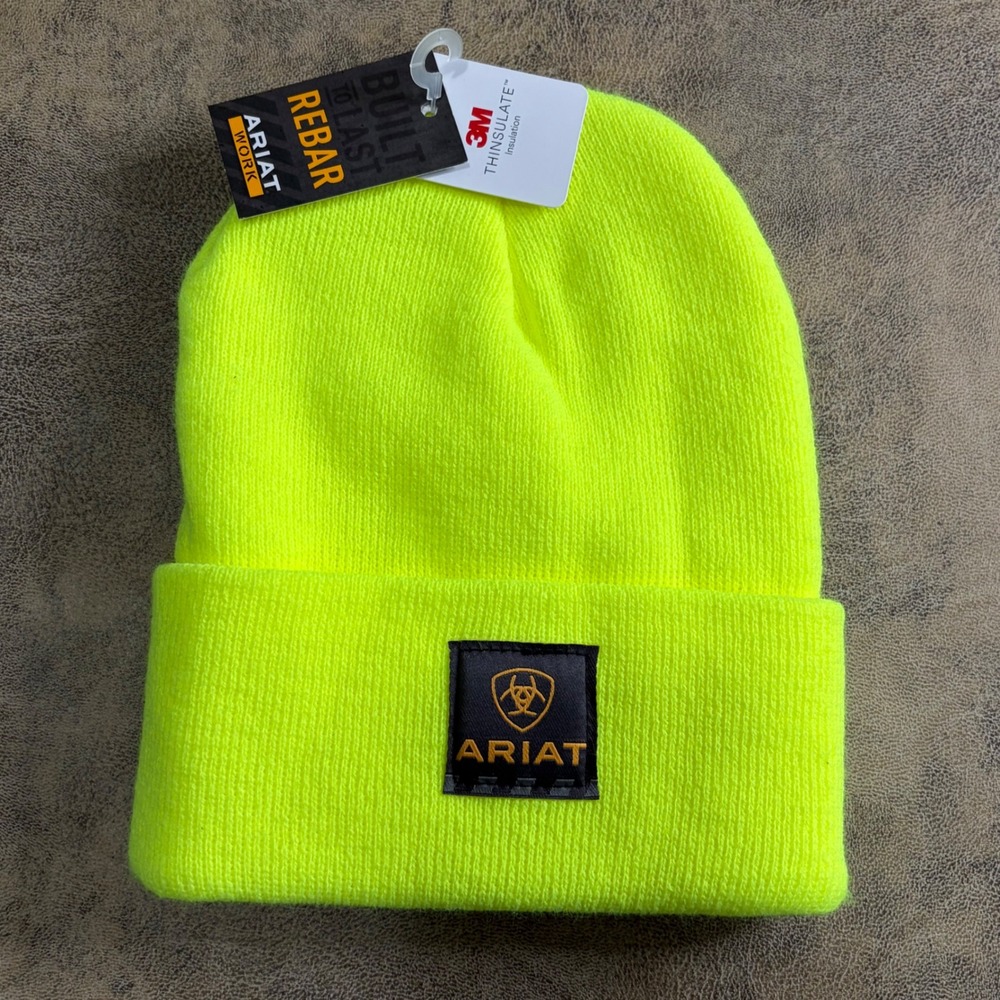 Ariat Rebar Watch Cap Mens OS Bright Yellow 3M‎ Thinsulate Beanie 10024506